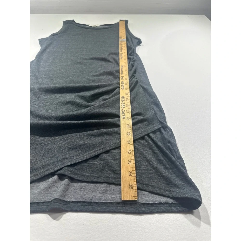 Treasure & Bond Gray Ruched Side Sleeveless Sheath Dress XL Heathered Knit